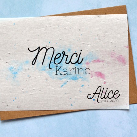 Carte à planter Merci Aquarelle