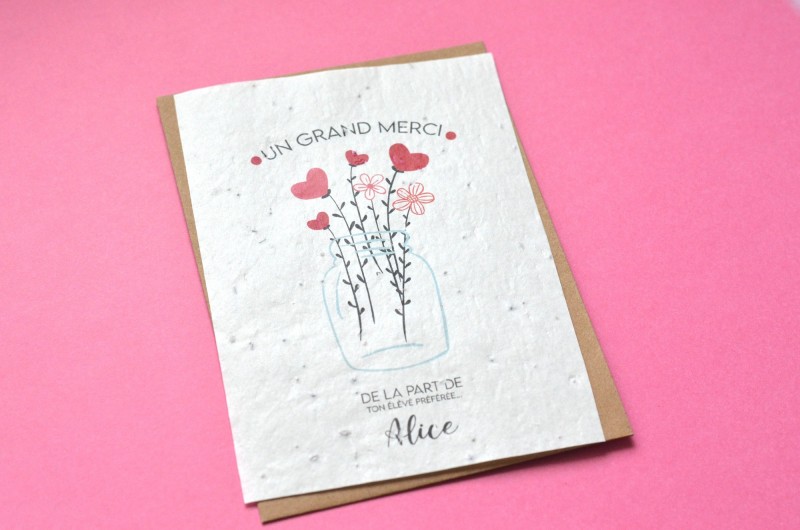 Carte à planter Merci Bocal de fleurs - Personnalisable