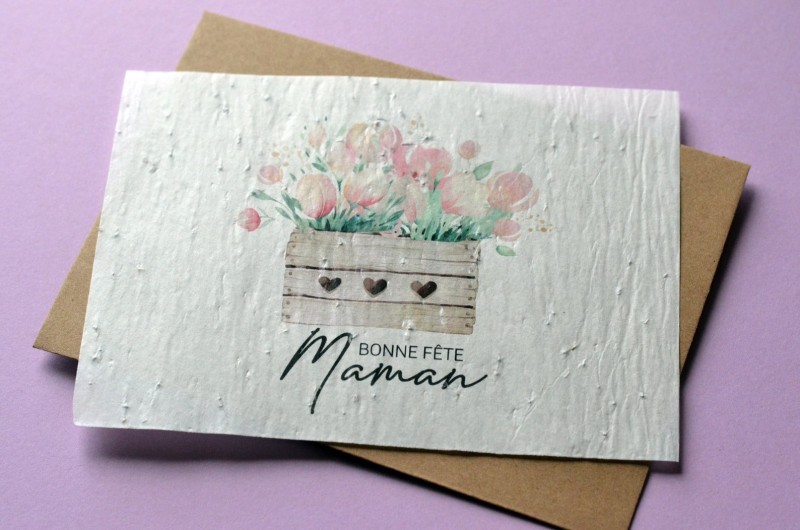 Carte à planter Bonne Fête Maman Tulipes