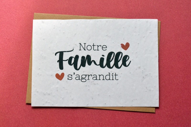 Carte à planter Notre famille s'agrandit - Annonce Grossesse