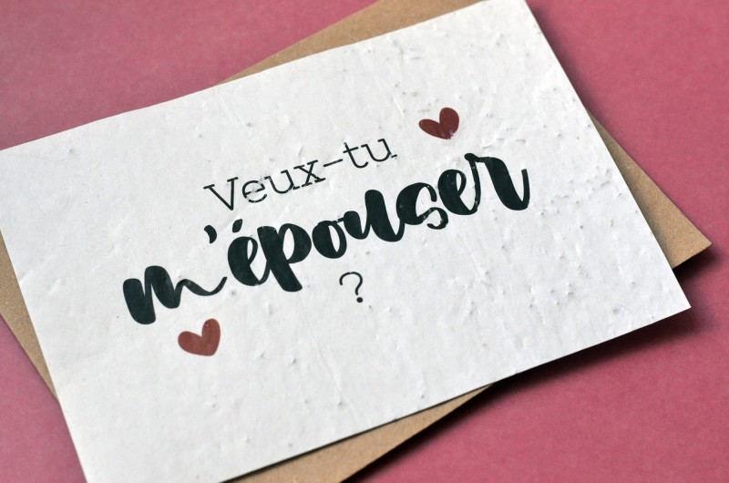 Carte à planter Veux-tu m'épouser ? Mariage