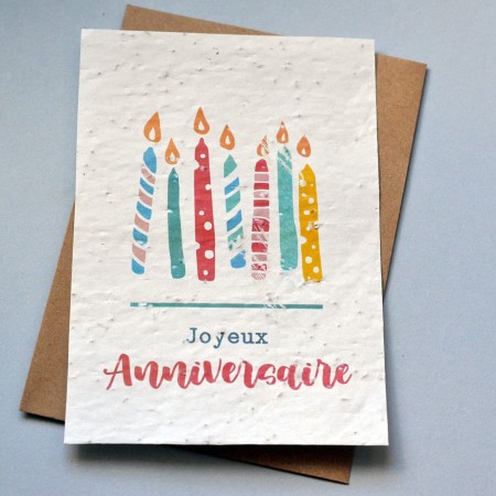 Carte à planter Joyeux Anniversaire Bougies