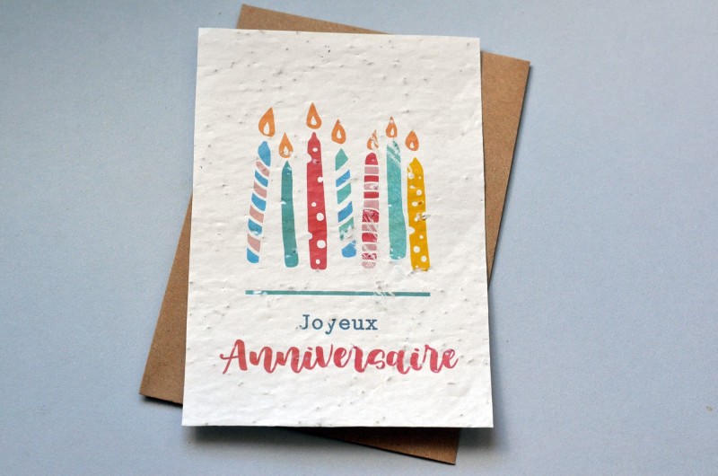 Carte à planter Joyeux Anniversaire Bougies