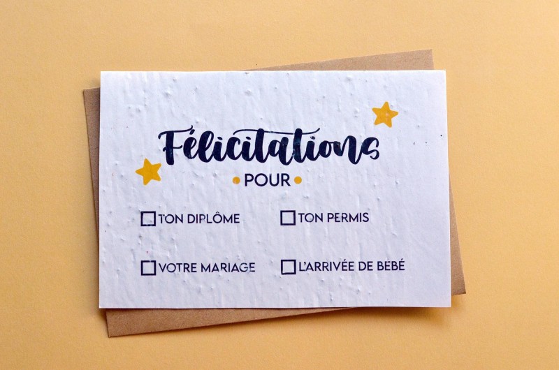 Carte à planter Félicitations à cocher