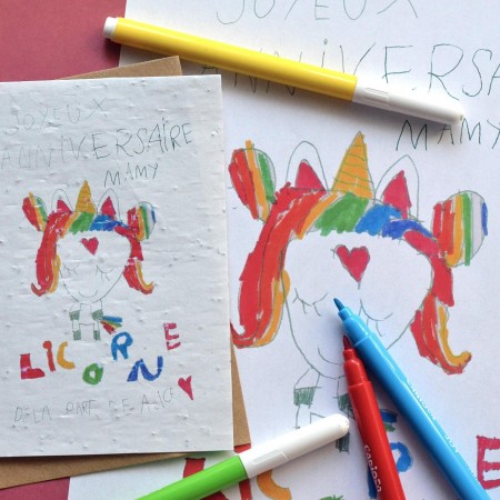 Carte ensemencée dessin d'enfant