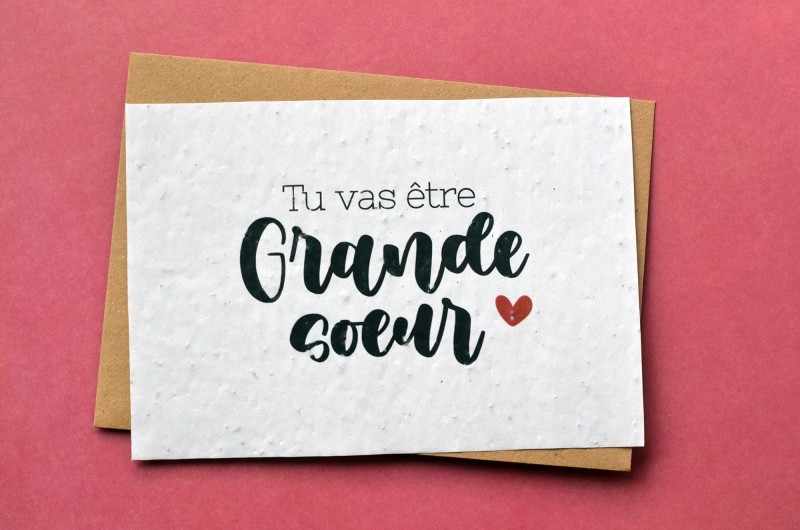 🌱Carte à planter Future Grande Soeur - Annonce Grossesse