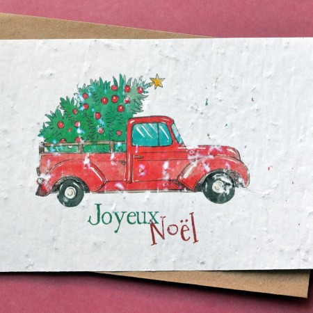 Carte à planter Joyeux Noël - Camion et Sapin