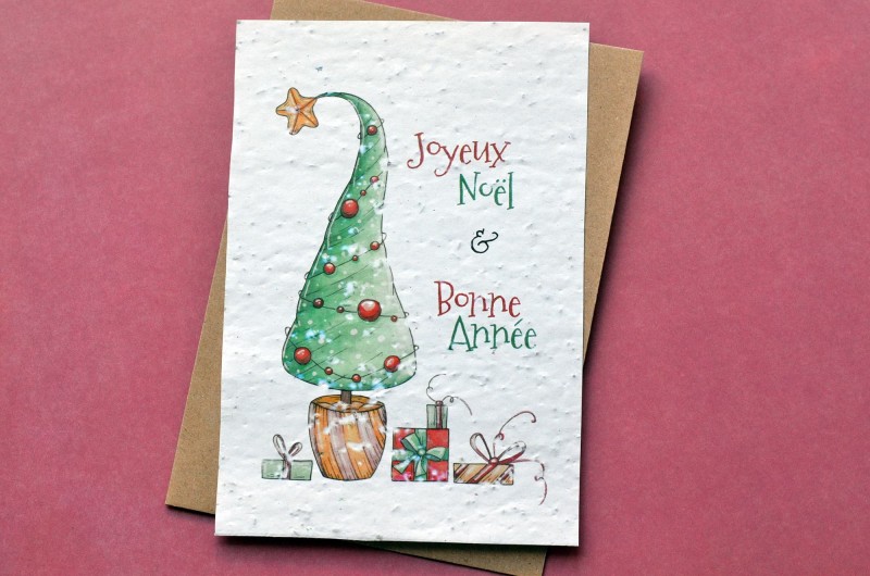 Carte à planter Noël - Sapin et Cadeaux