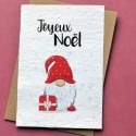 Carte à planter Joyeux Noël - Gnome de Noël