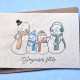 Carte à planter Joyeuses Fêtes Bonhommes de neige