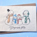 Carte à planter Joyeuses Fêtes Bonhommes de neige