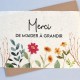 Carte à planter Merci de m'aider à grandir