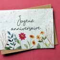 Carte à planter Joyeux Anniversaire Fleuri