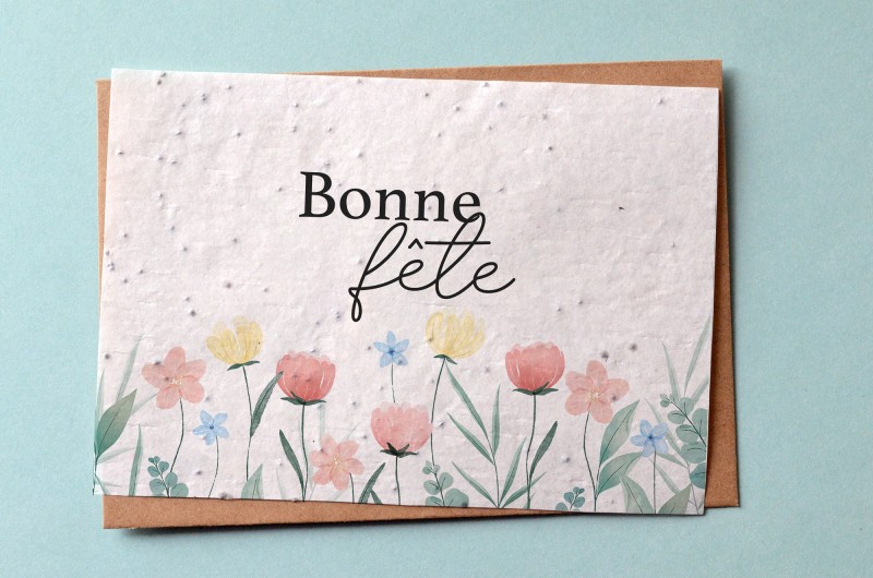 Carte à planter Bonne Fête Fleurs