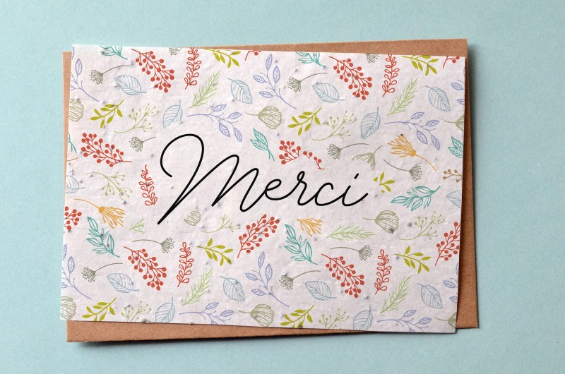 Carte à planter Merci Fleuri