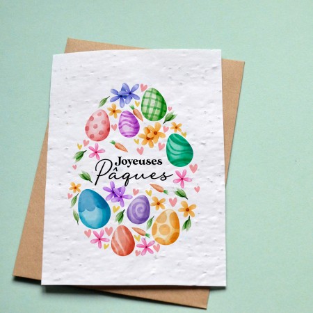 Carte à planter Joyeuses Pâques - Oeufs de Pâques