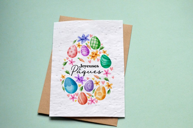 Carte à planter Joyeuses Pâques - Oeufs de Pâques