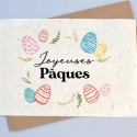 Carte à planter Joyeuses Pâques - couronne d'oeufs