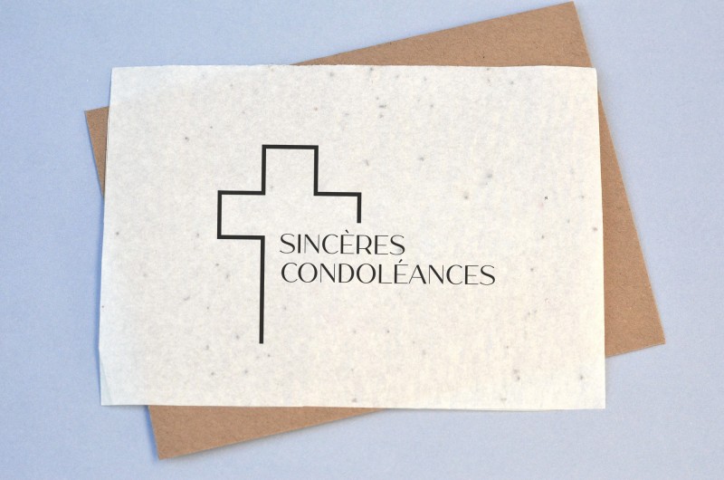 Carte à planter Condoléances - Croix