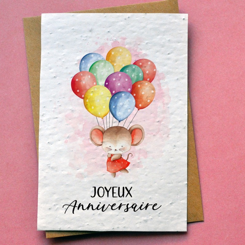 Carte à planter joyeux anniversaire gâteau