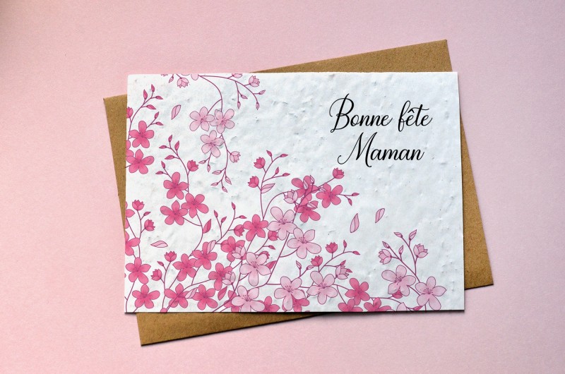 Carte à planter Bonne Fête Maman Cerisiers - Sakura