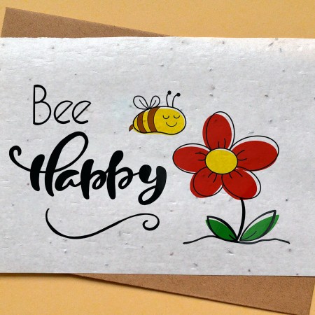 Carte à planter Abeille et fleur