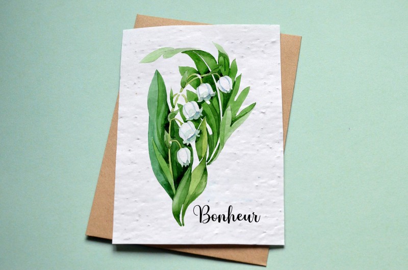 Carte à planter Muguet Porte Bonheur