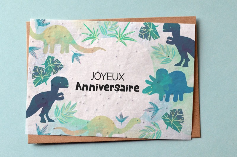 Carte à planter Anniversaire Dinosaure