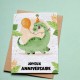 Carte à planter Anniversaire Dinosaure Ballon