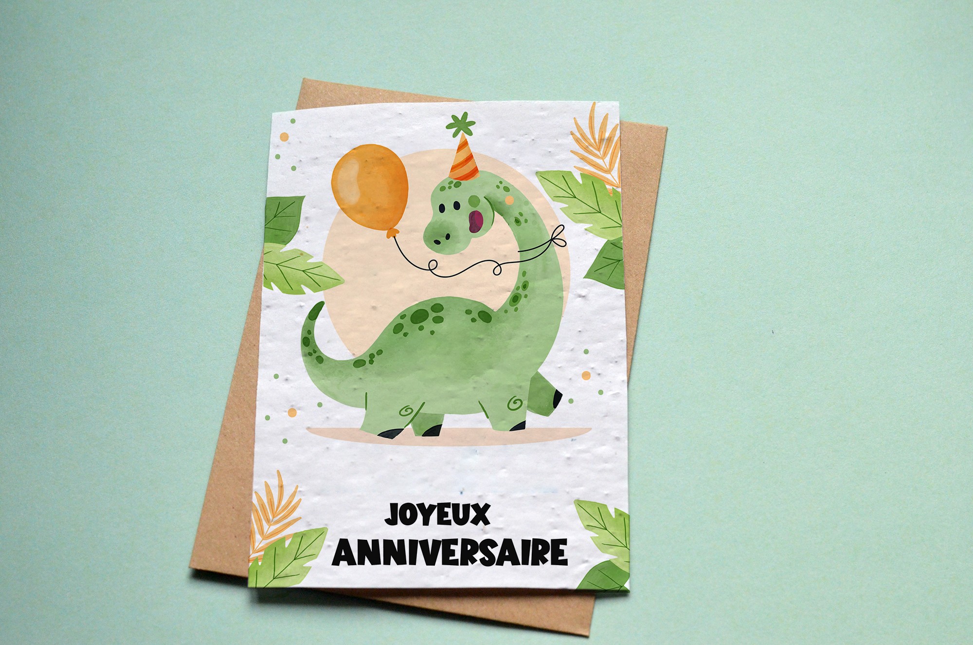 Carte A Planter Anniversaire Dinosaure Ballon Carte A Pousser