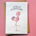 Carte à planter Anniversaire Flamant rose