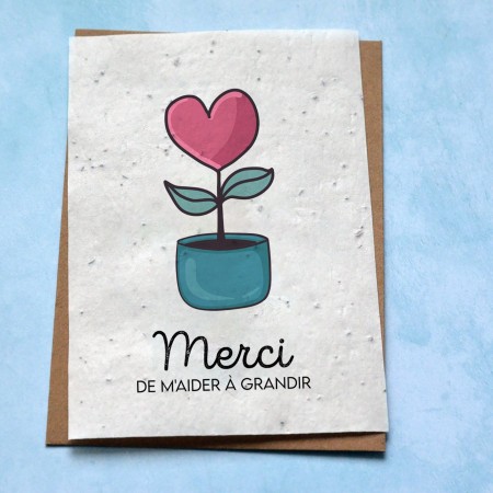 Carte à planter personnalisable - Merci maîtresse modèle 1