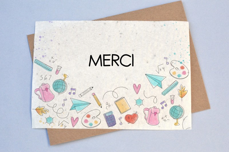 Carte à planter Merci École