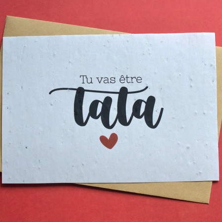 Carte à planter Tu vas être Tata - Annonce Grossesse