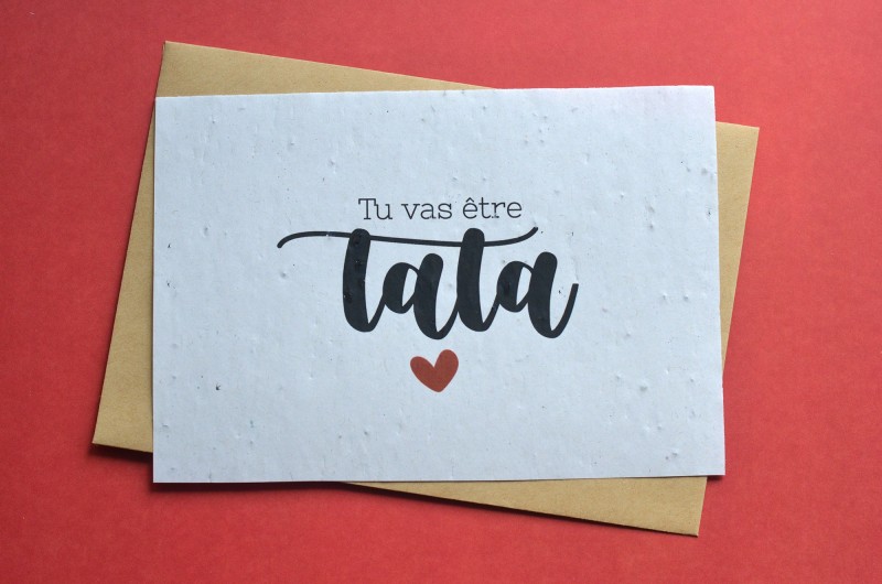 Carte à planter Tu vas être Tata - Annonce Grossesse