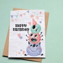 Carte à planter Happy Birthday Monstres