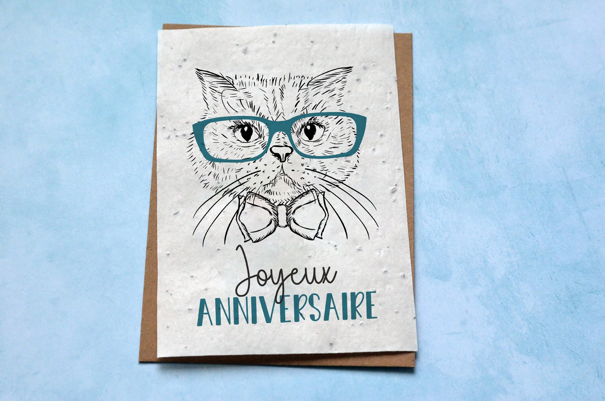 Carte A Planter Anniversaire Chat A Lunettes Carte A Pousser