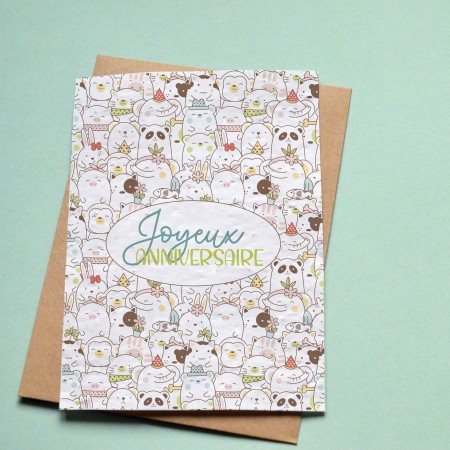 Carte à planter Anniversaire Animaux