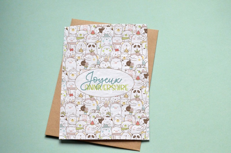 Carte à planter Anniversaire Animaux