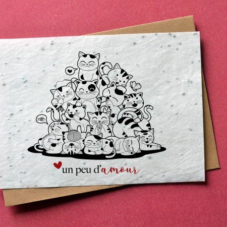 Carte à planter un peu d'amour - Chats