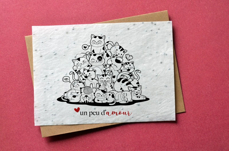 Carte à planter un peu d'amour - Chats