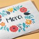 Carte à planter Merci couronne de fleurs