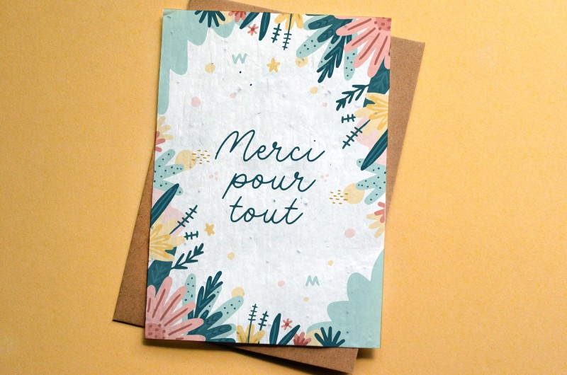 Carte à planter Merci pour tout - Pastel