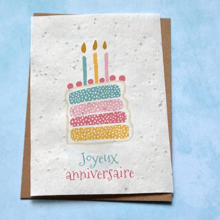 Carte à planter Joyeux Anniversaire Gâteau