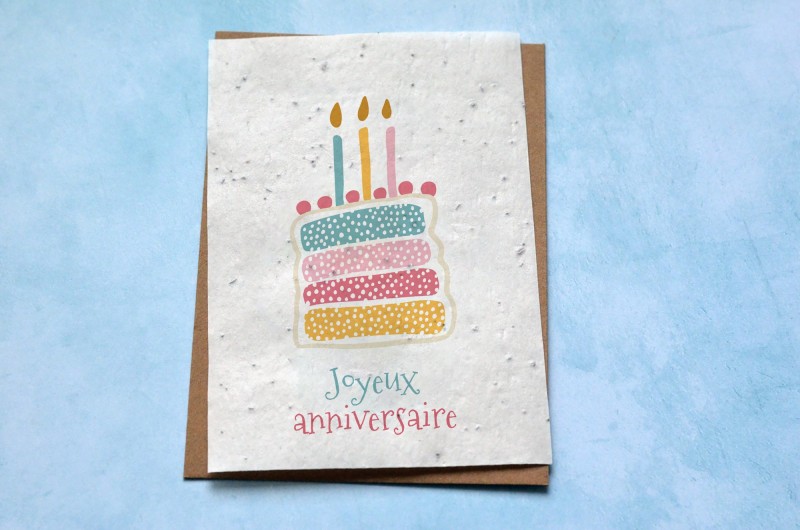 Carte à planter Joyeux Anniversaire Gâteau