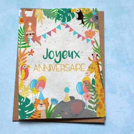 Carte à planter Anniversaire Jungle