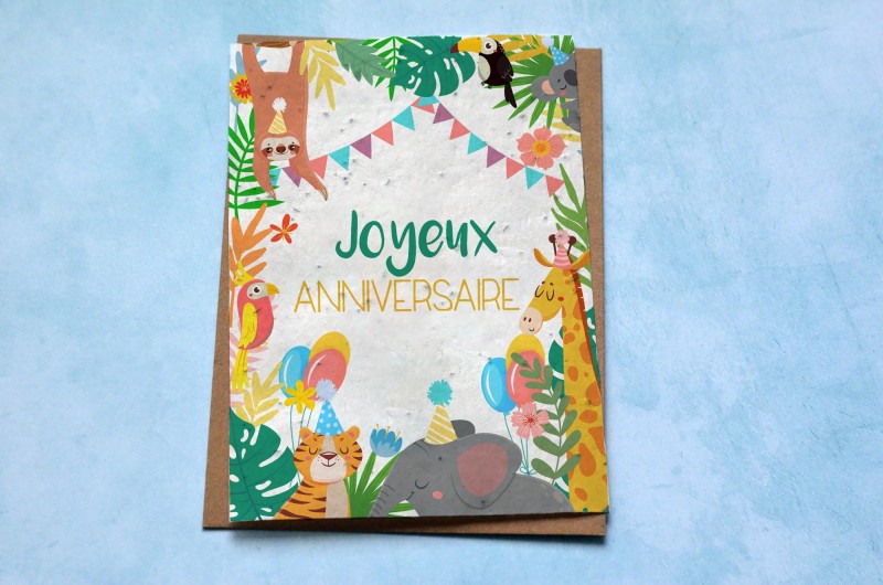 Carte à planter Anniversaire Jungle