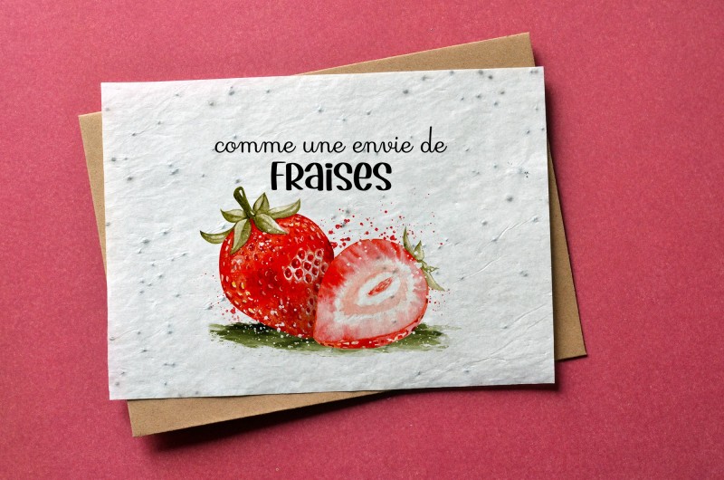 Carte à planter Fraises - Annonce Grossesse