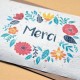 Carte à planter Merci couronne de fleurs