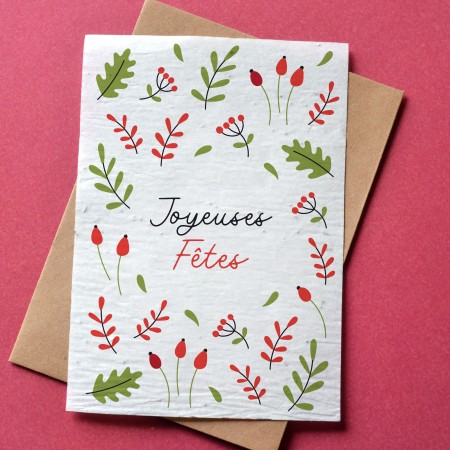 Carte à planter Joyeux Noël - Sapin Aquarelle